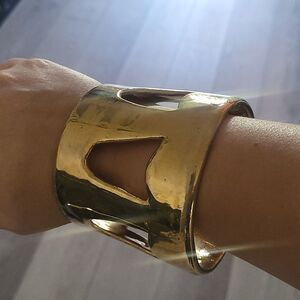 Thick Gold Statement Bangle bracelet